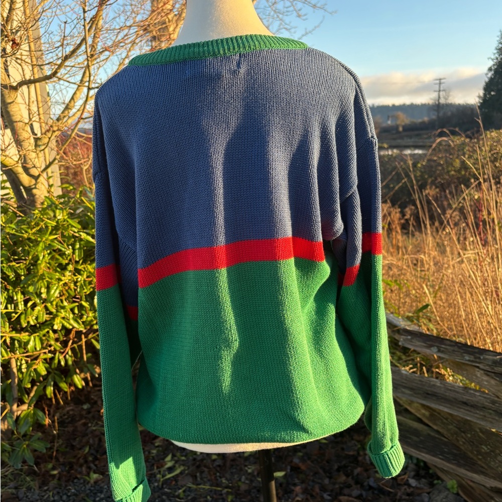 Vintage Colour Block Cotton Sweater – Made in Korea – Size S/M - Picture 7 of 7
